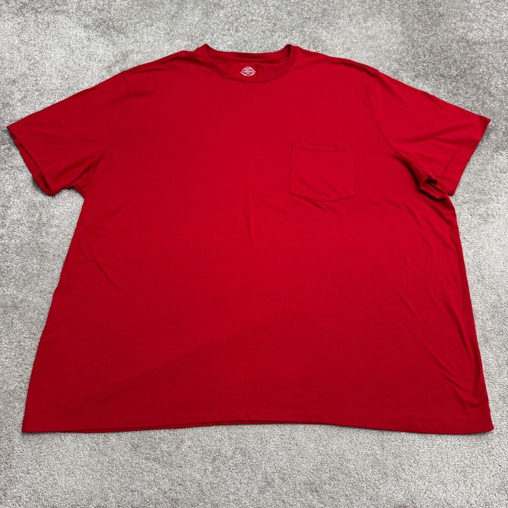 St. John's Bay Moisture Wicking Basic T-Shirt Mens 5XL Red Crew Neck Pocket Tee